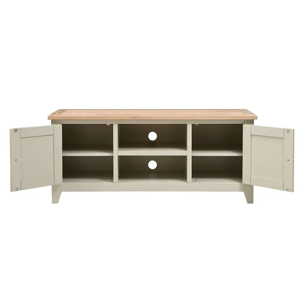 Large TV Stand - Limestone, Oak