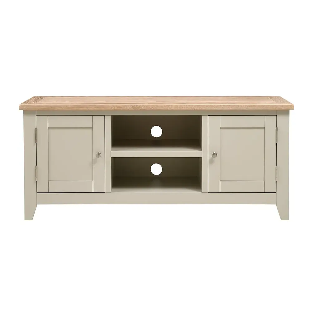 Large TV Stand - Limestone, Oak