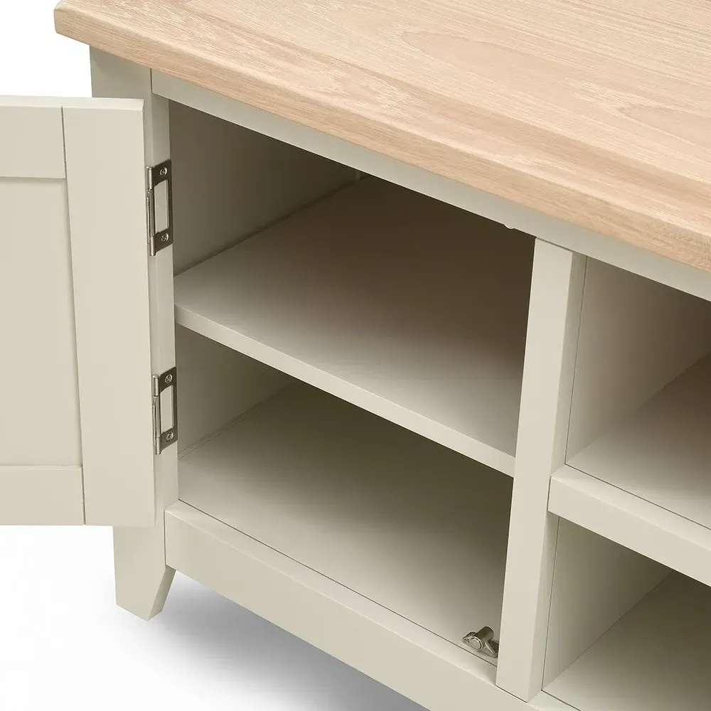 Large TV Stand - Limestone, Oak