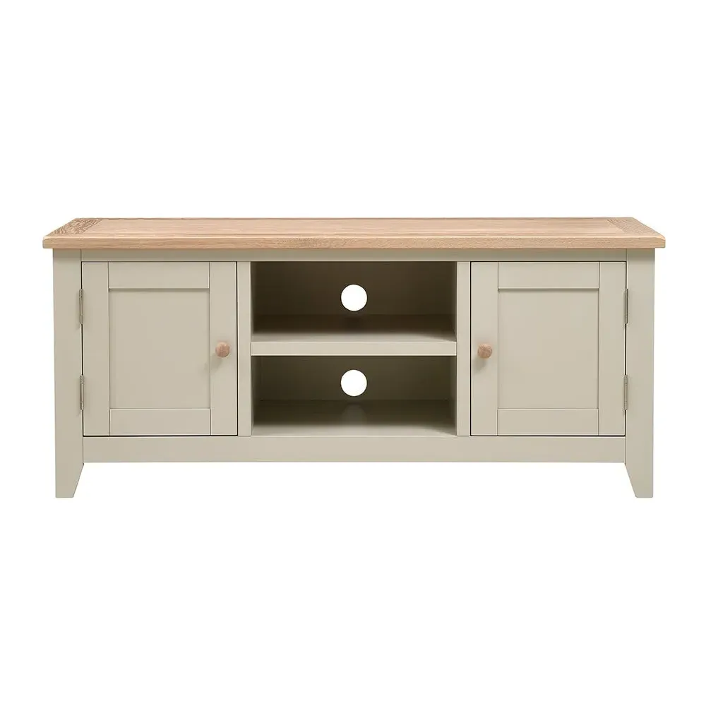 Large TV Stand - Limestone, Oak