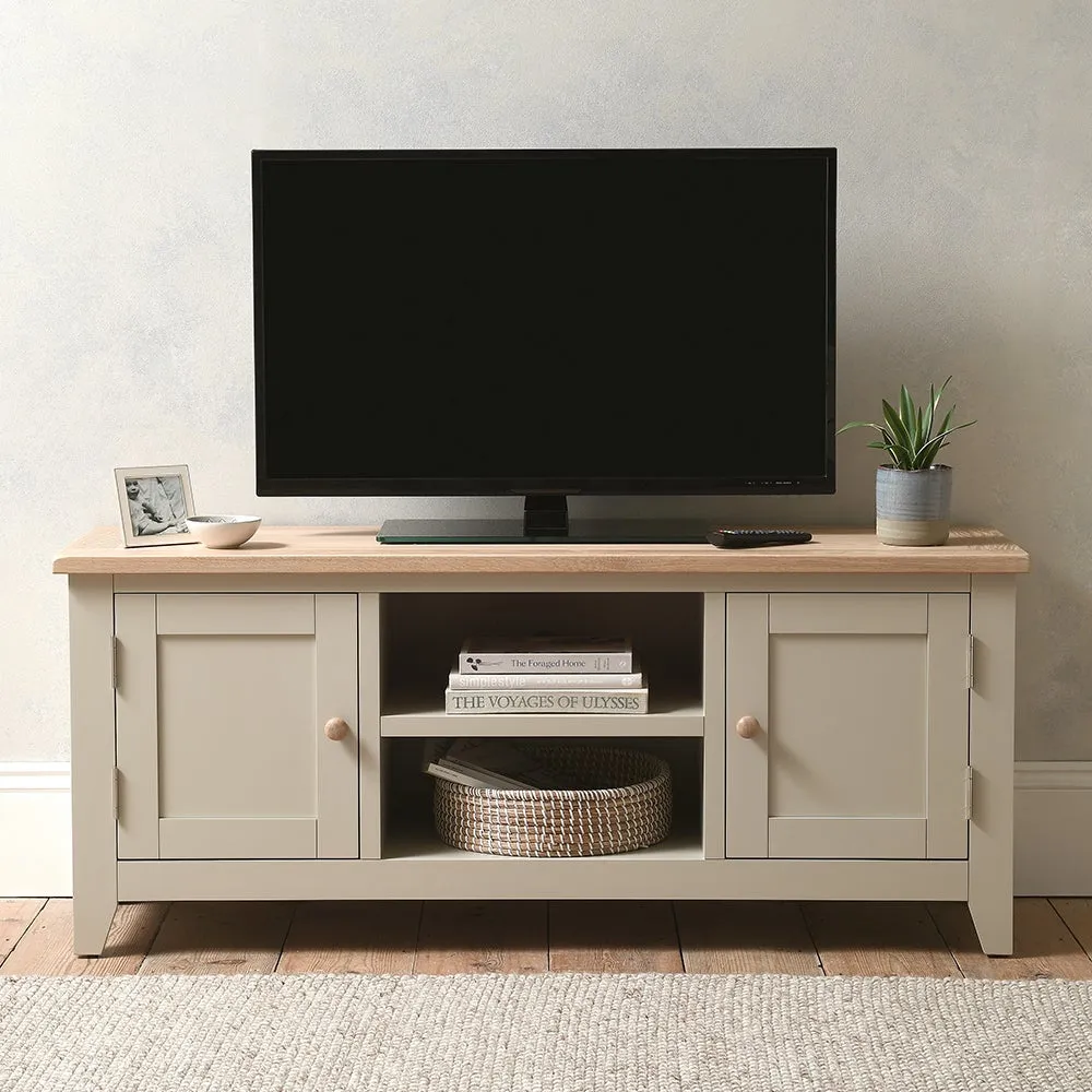 Large TV Stand - Limestone, Oak image
