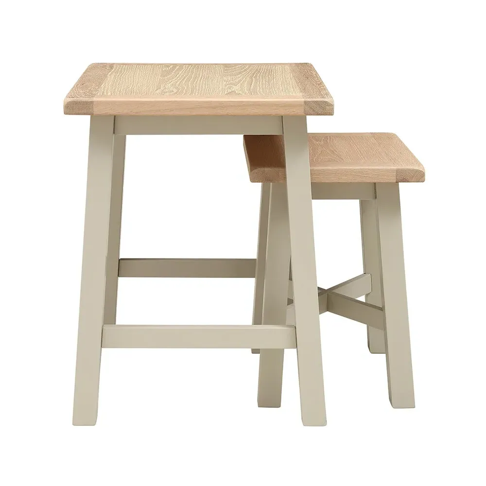 Nest of Tables - Limestone, Oak