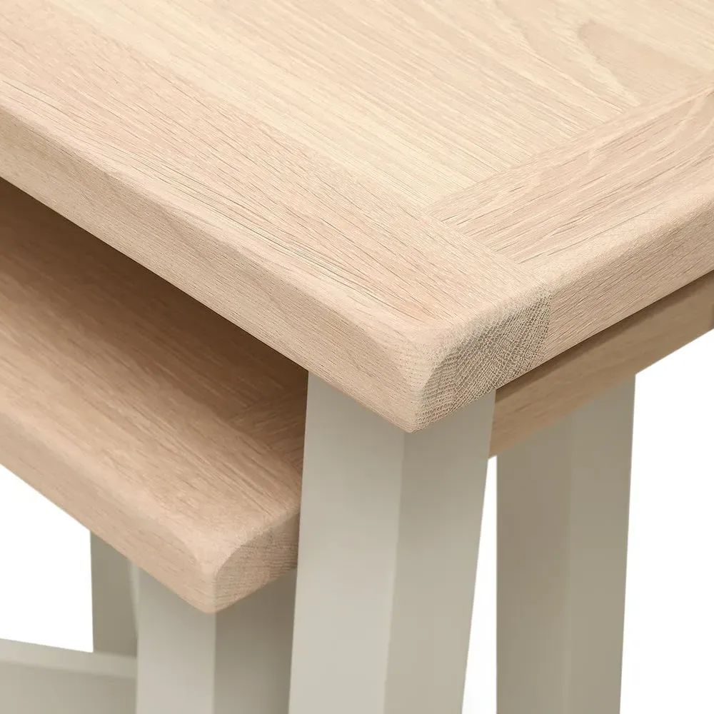 Nest of Tables - Limestone, Oak
