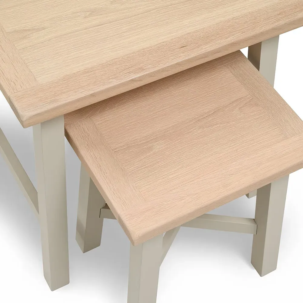 Nest of Tables - Limestone, Oak