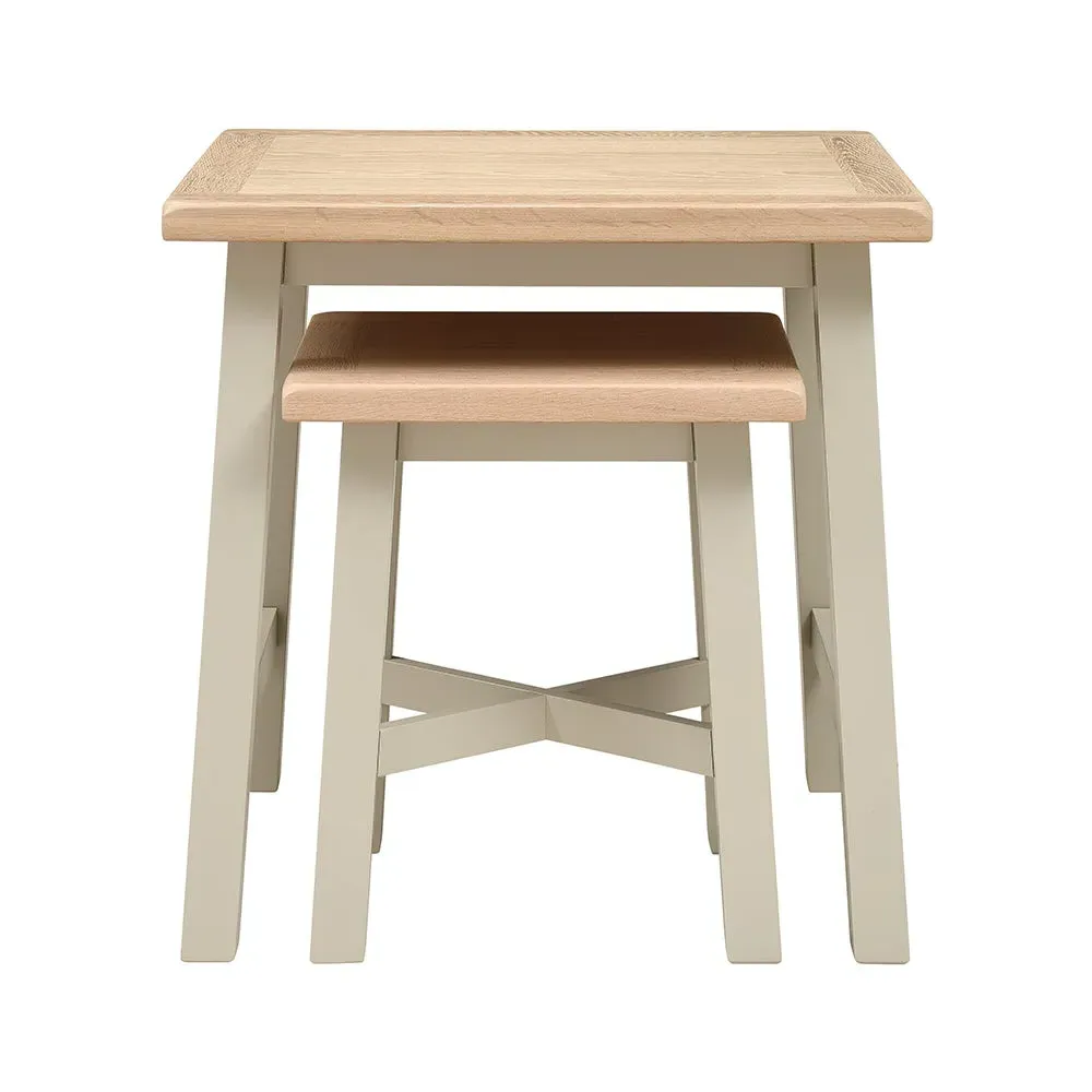 Nest of Tables - Limestone, Oak