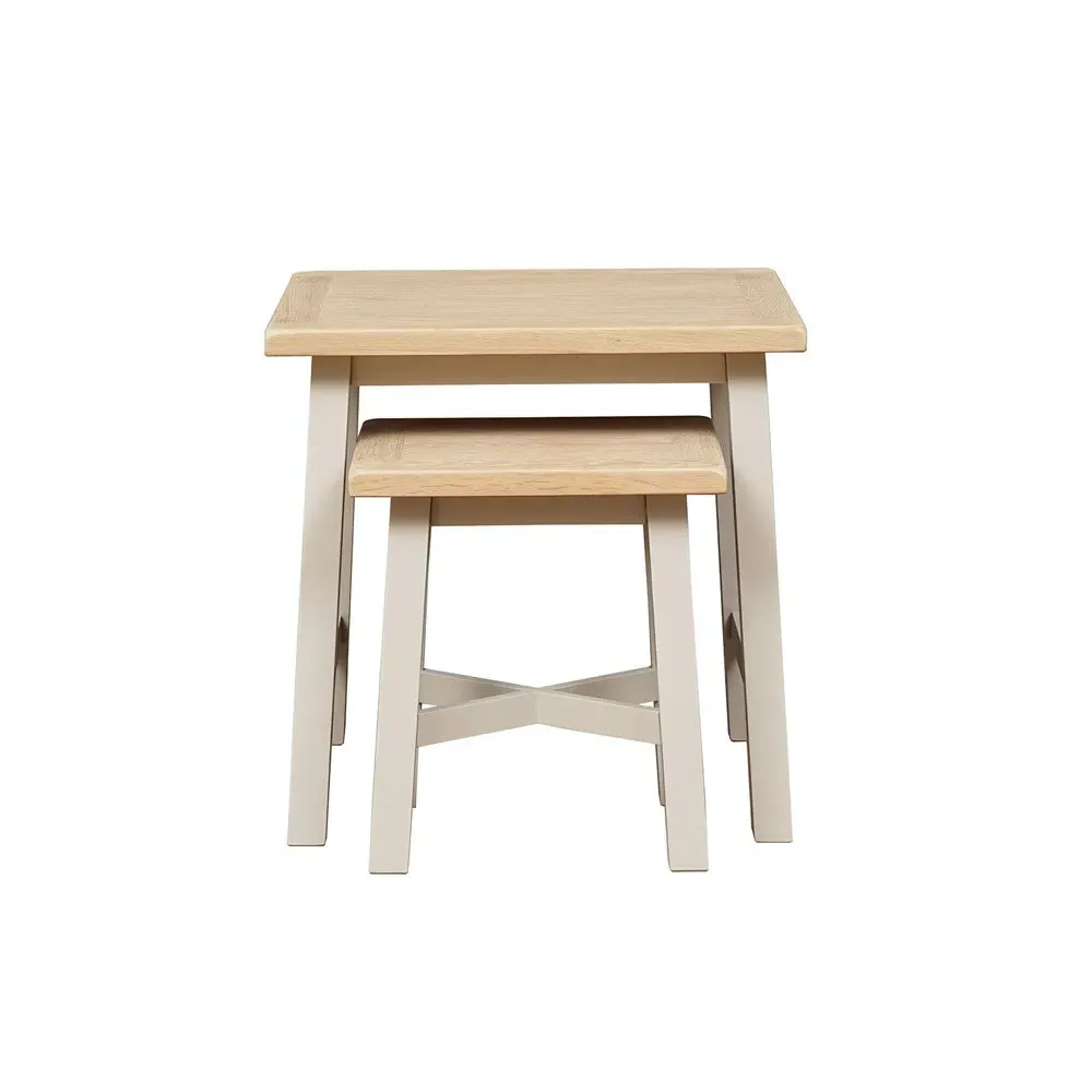 Nest of Tables - Limestone, Oak image