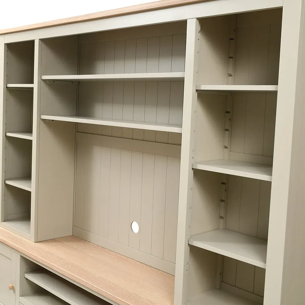 TV Stand Topper with Storage - Limestone, Oak