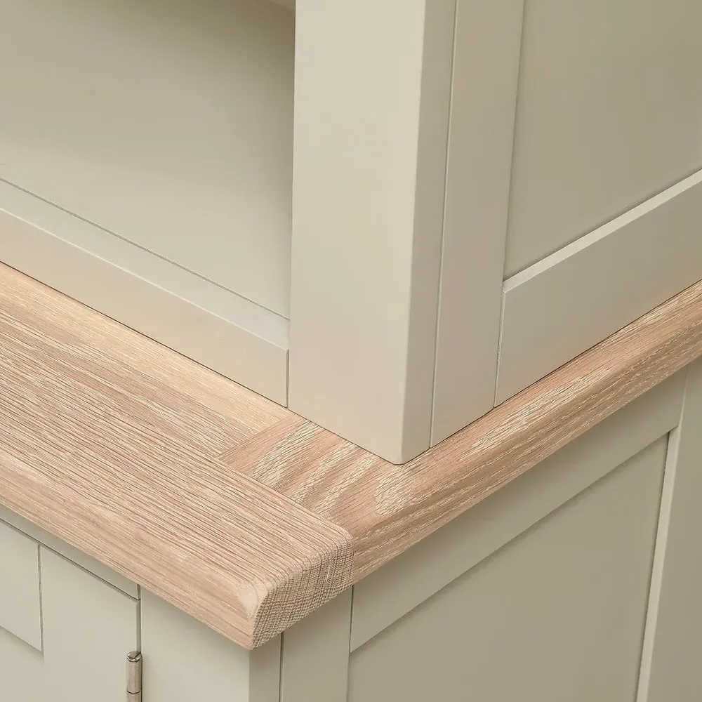 TV Stand Topper with Storage - Limestone, Oak