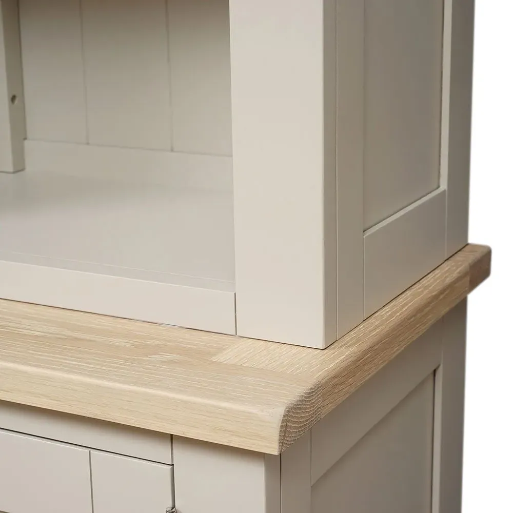 TV Stand Topper with Storage - Limestone, Oak