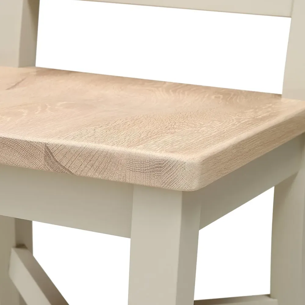 Wooden Seat Dining Chair - Limestone, Oak