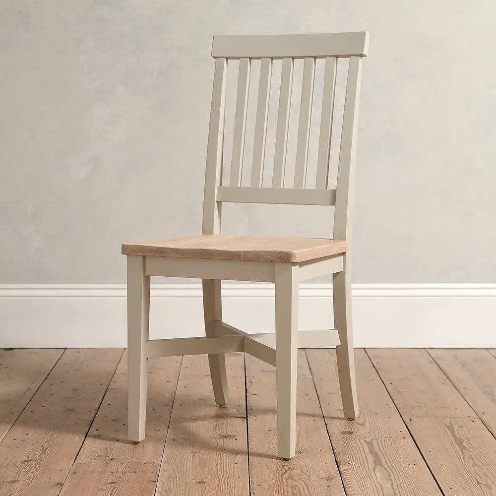 Wooden Seat Dining Chair - Limestone, Oak
