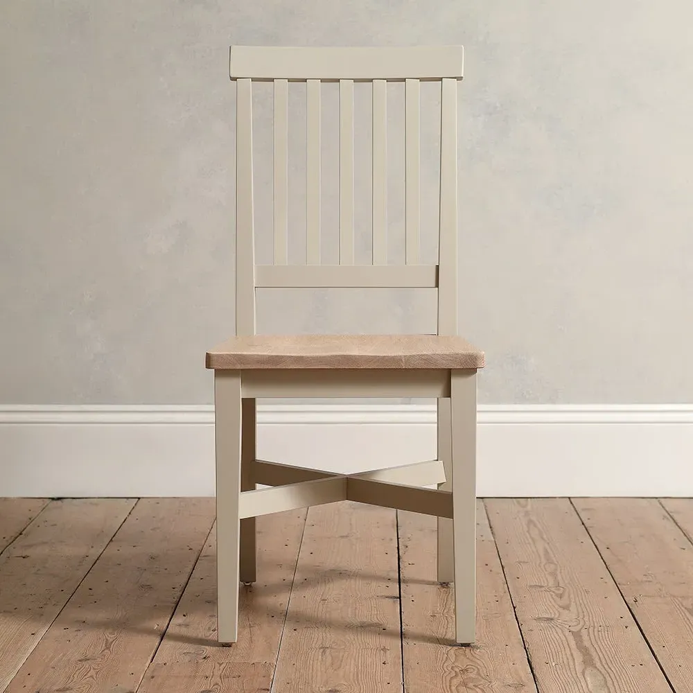 Wooden Seat Dining Chair - Limestone, Oak image