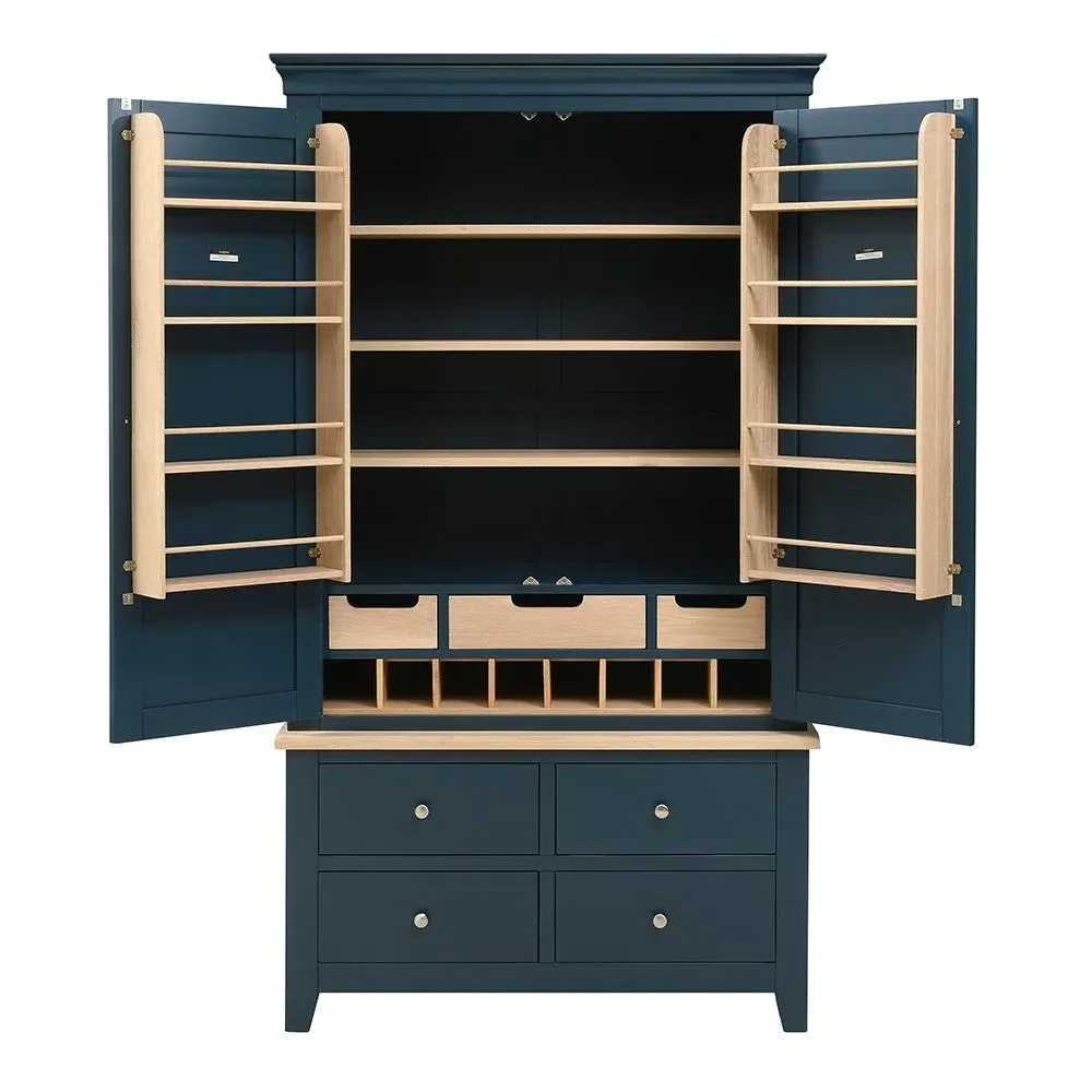 Chester Double Larder - Midnight Blue, Oak