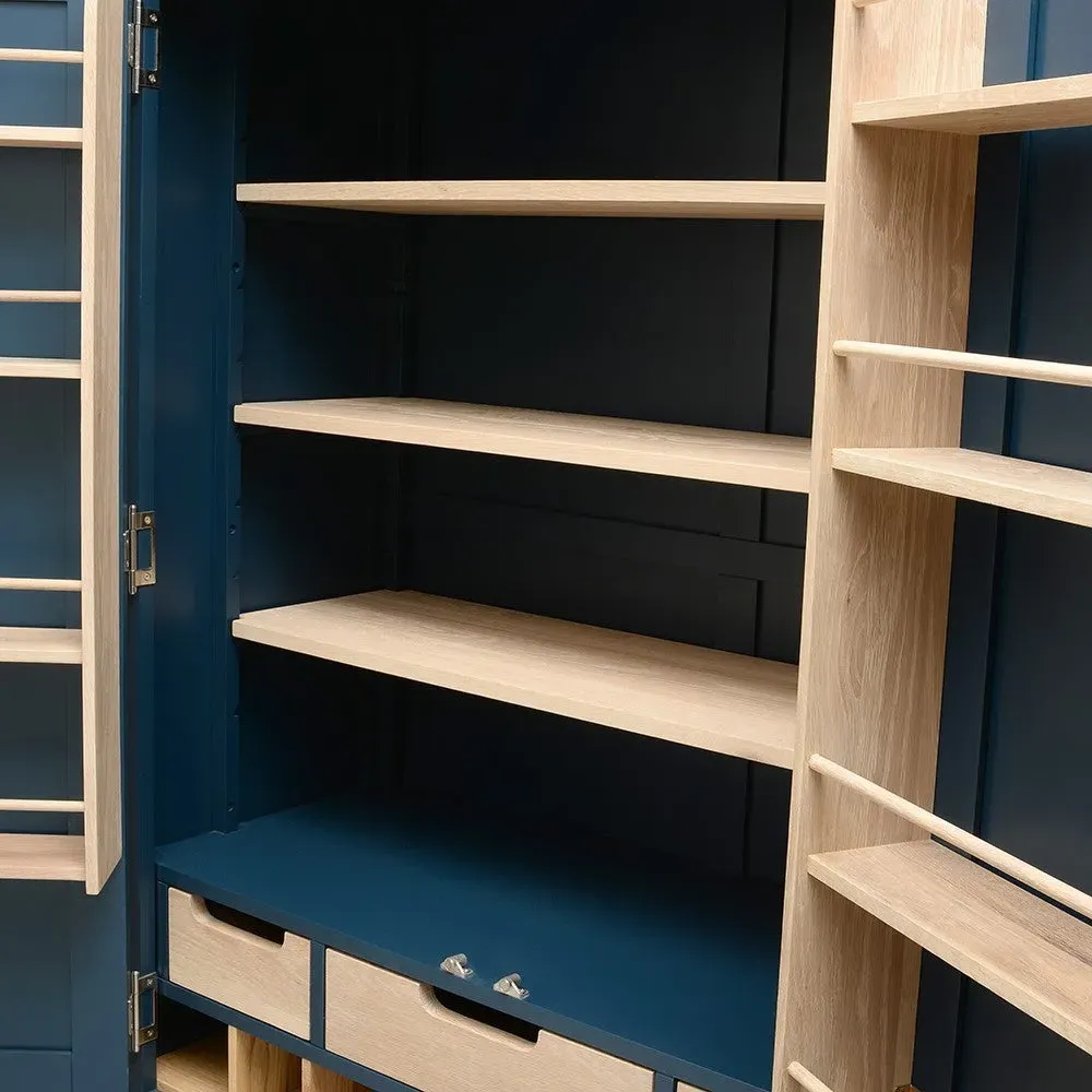 Chester Double Larder - Midnight Blue, Oak