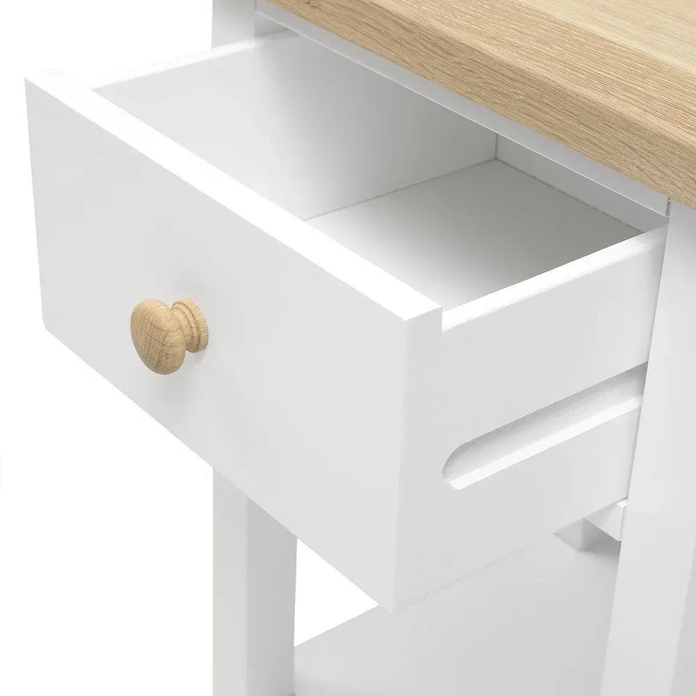 1 Drawer Bedside Table - White