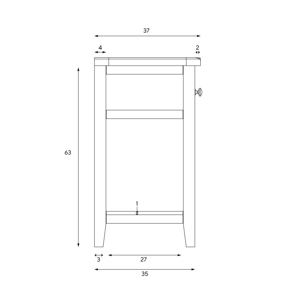 1 Drawer Bedside Table - White