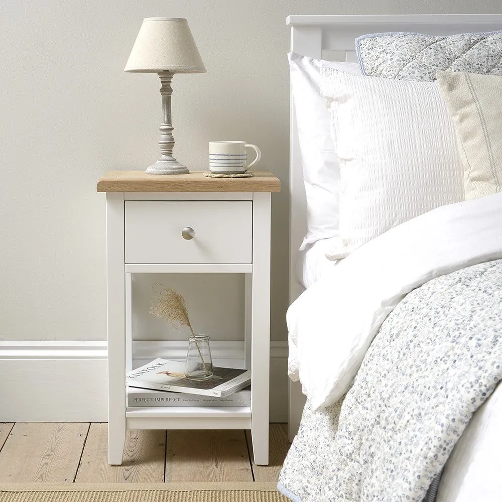 1 Drawer Bedside Table - White image