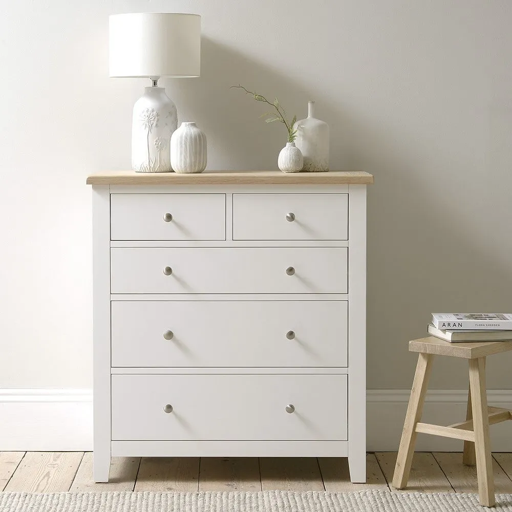 2+3 Chest of Drawers - White, Oak image