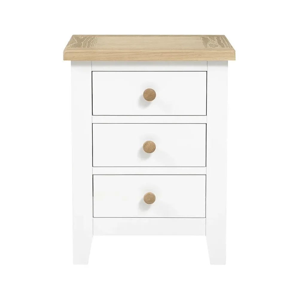 3 Drawer Bedside Table - White, Oak