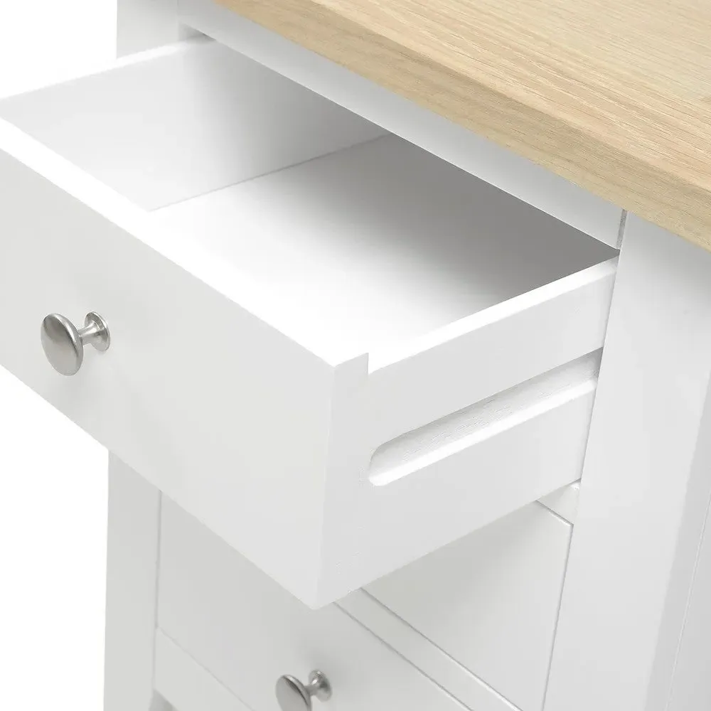 3 Drawer Bedside Table - White, Oak
