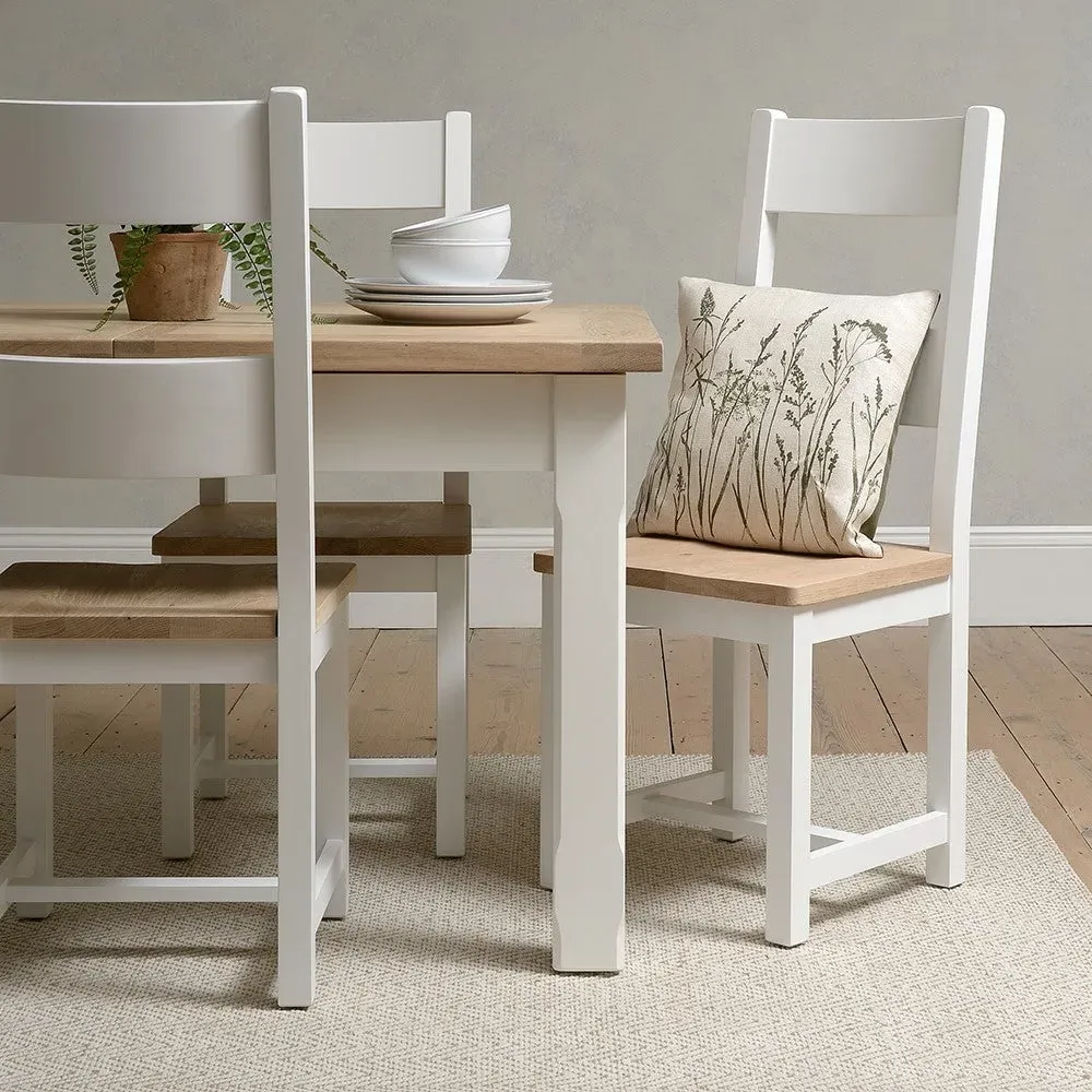 4-6 Seater Extending Dining Table - White, Oak