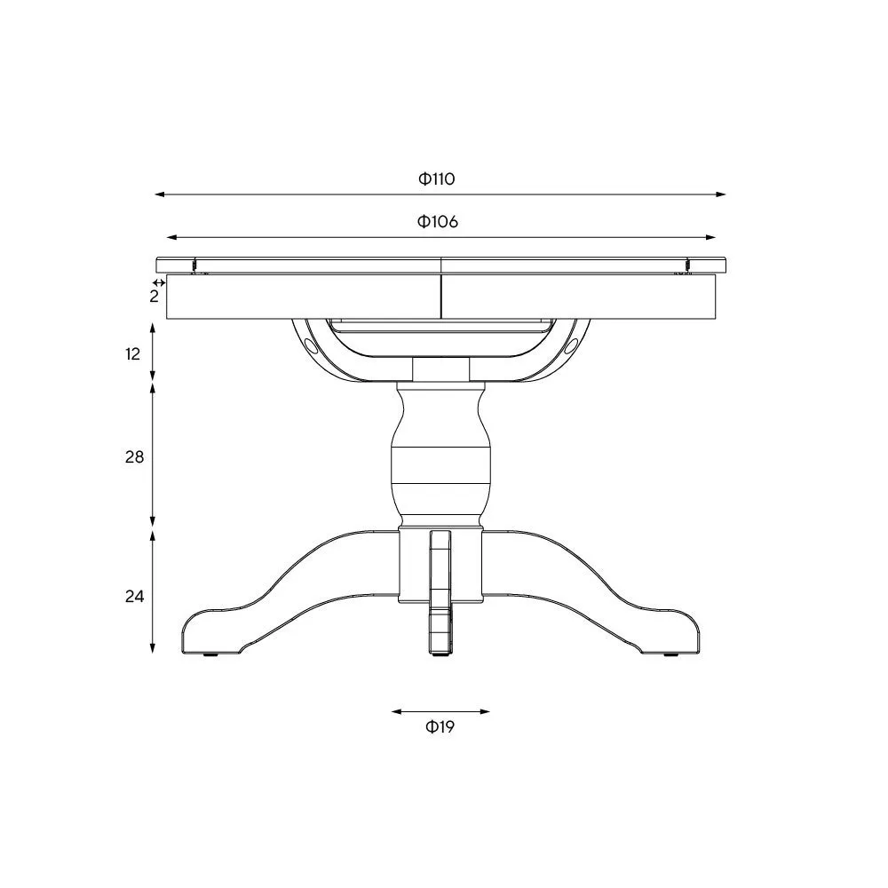 4-6 Seater Round Extending Dining Table - White, Oak