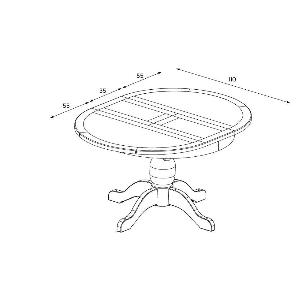 4-6 Seater Round Extending Dining Table - White, Oak