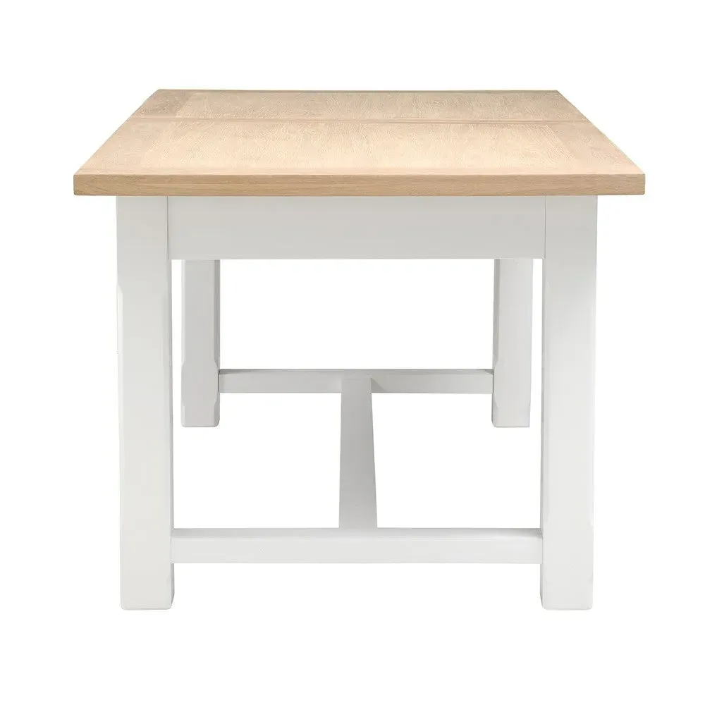 6-10 Seater Extendable Dining Table and 6 Chairs - White, Oak