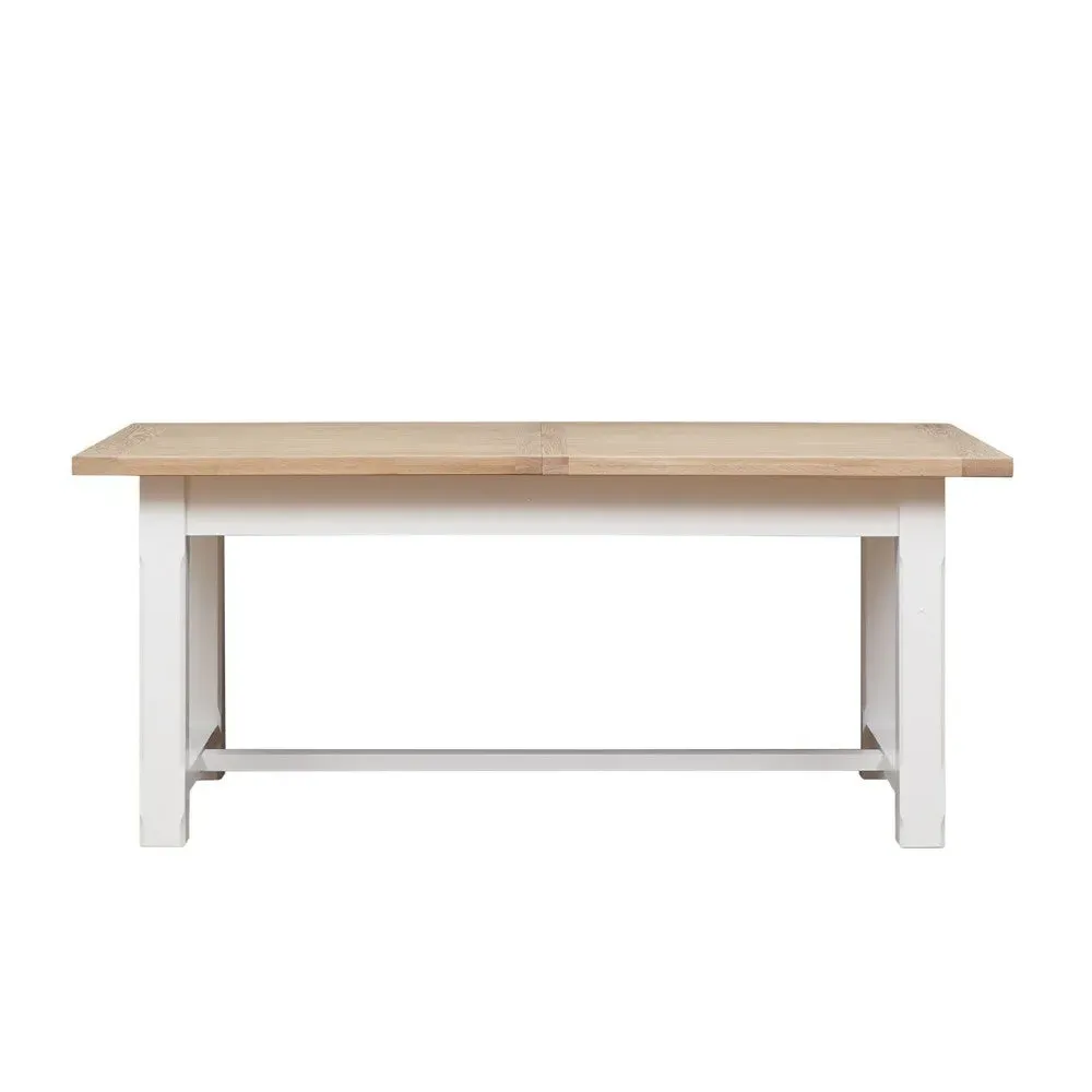 6-10 Seater Extendable Dining Table and 6 Chairs - White, Oak