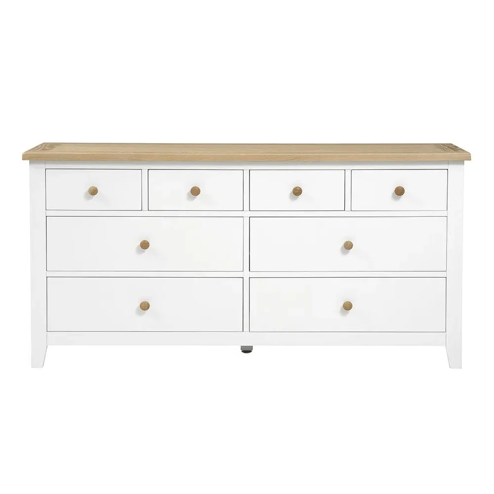 8 Drawer Chest - Pure White, Oak