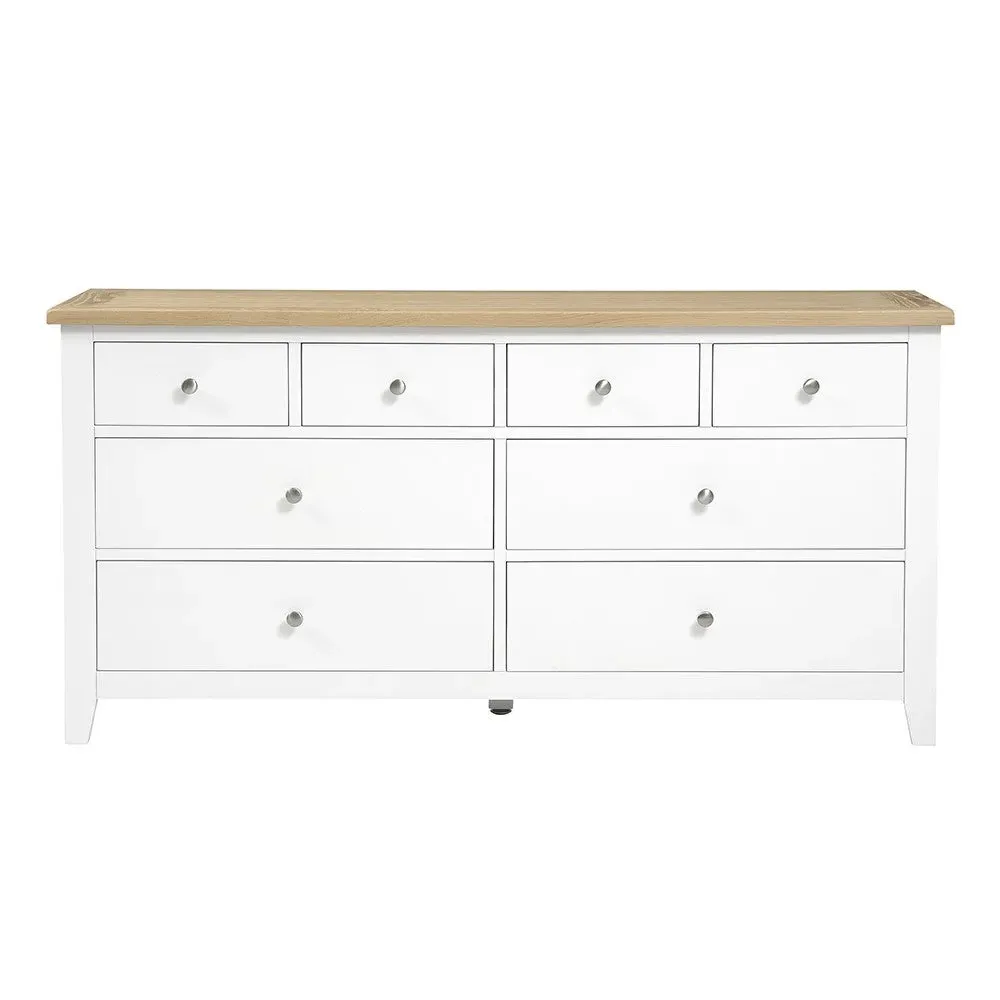 8 Drawer Chest - Pure White, Oak