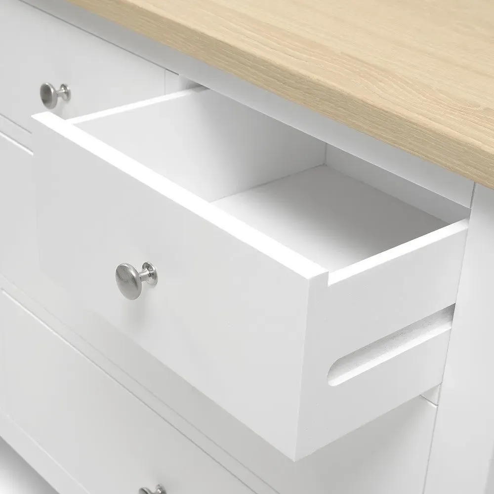 8 Drawer Chest - Pure White, Oak