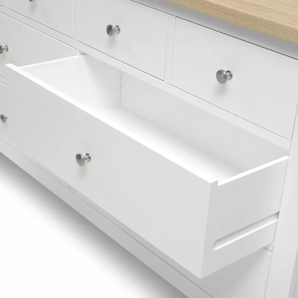 8 Drawer Chest - Pure White, Oak