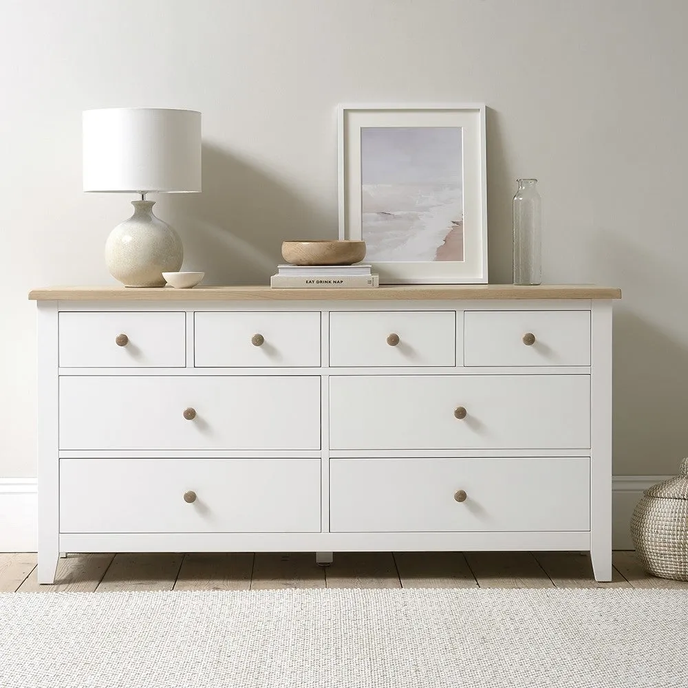 8 Drawer Chest - Pure White, Oak