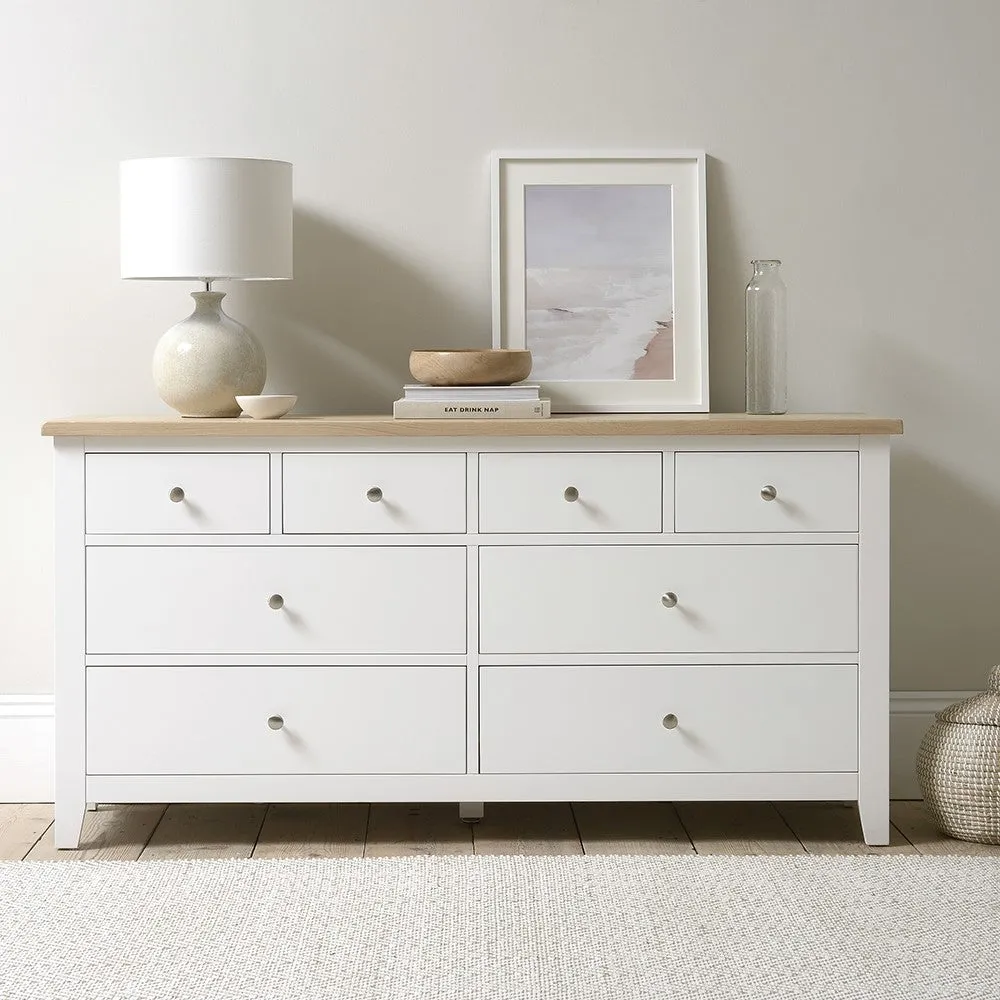 8 Drawer Chest - Pure White, Oak image