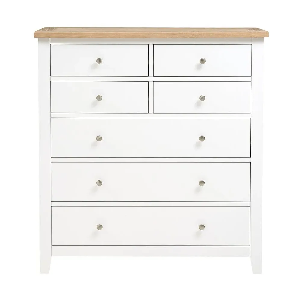 Chester 7 Drawer Chest - Pure White, Oak