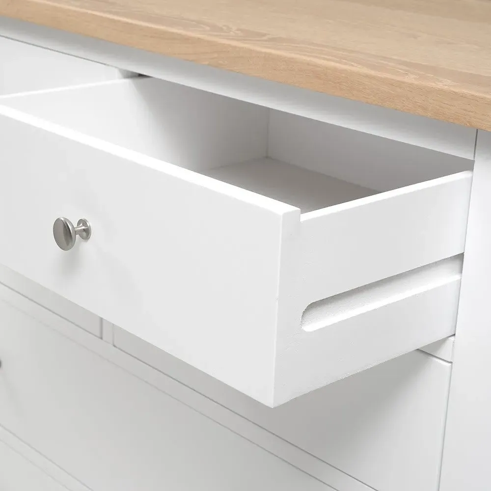 Chester 7 Drawer Chest - Pure White, Oak