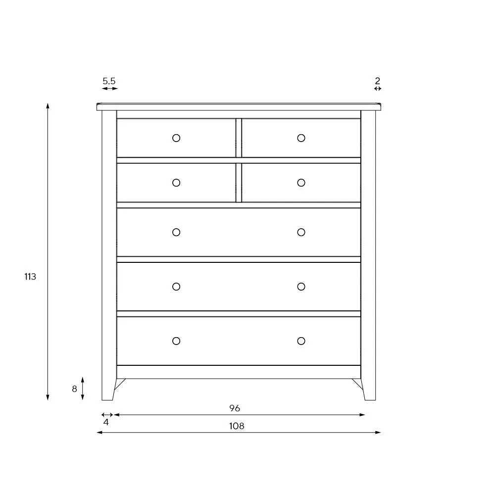 Chester 7 Drawer Chest - Pure White, Oak