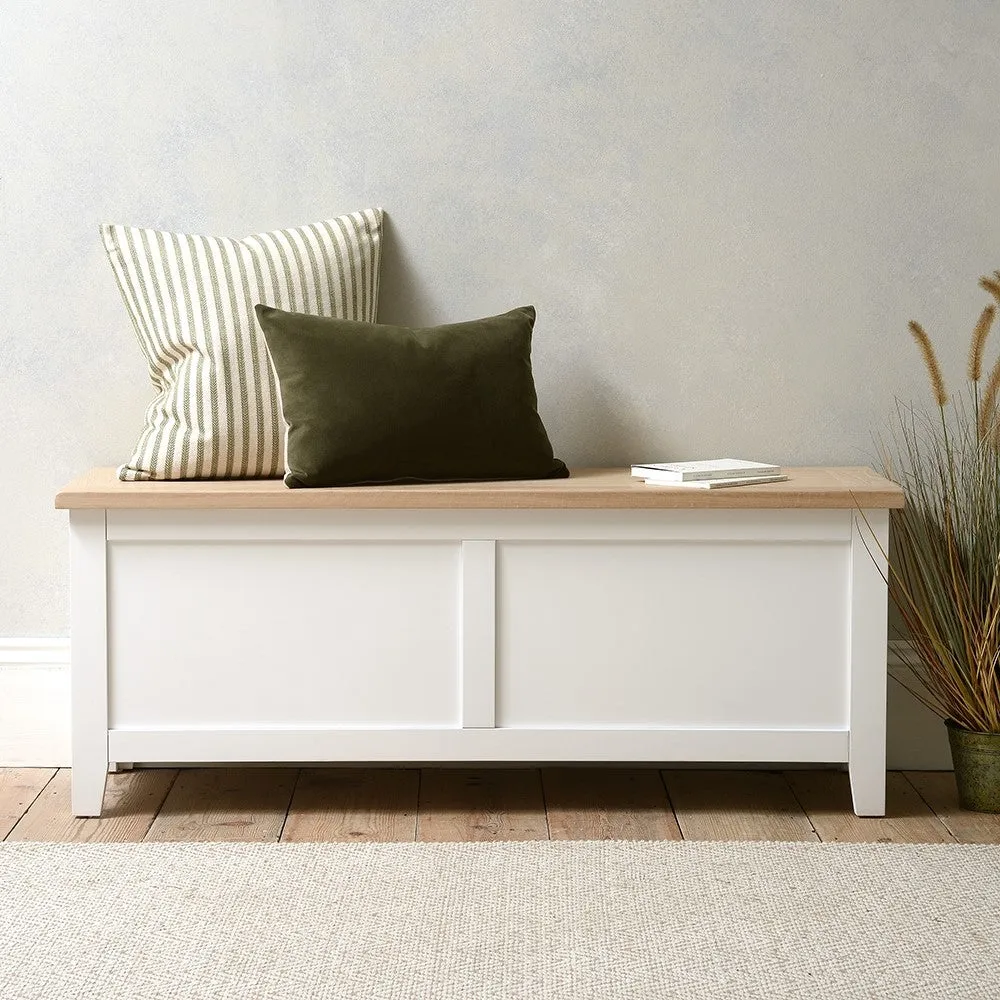 Chester Blanket Box - White, Oak