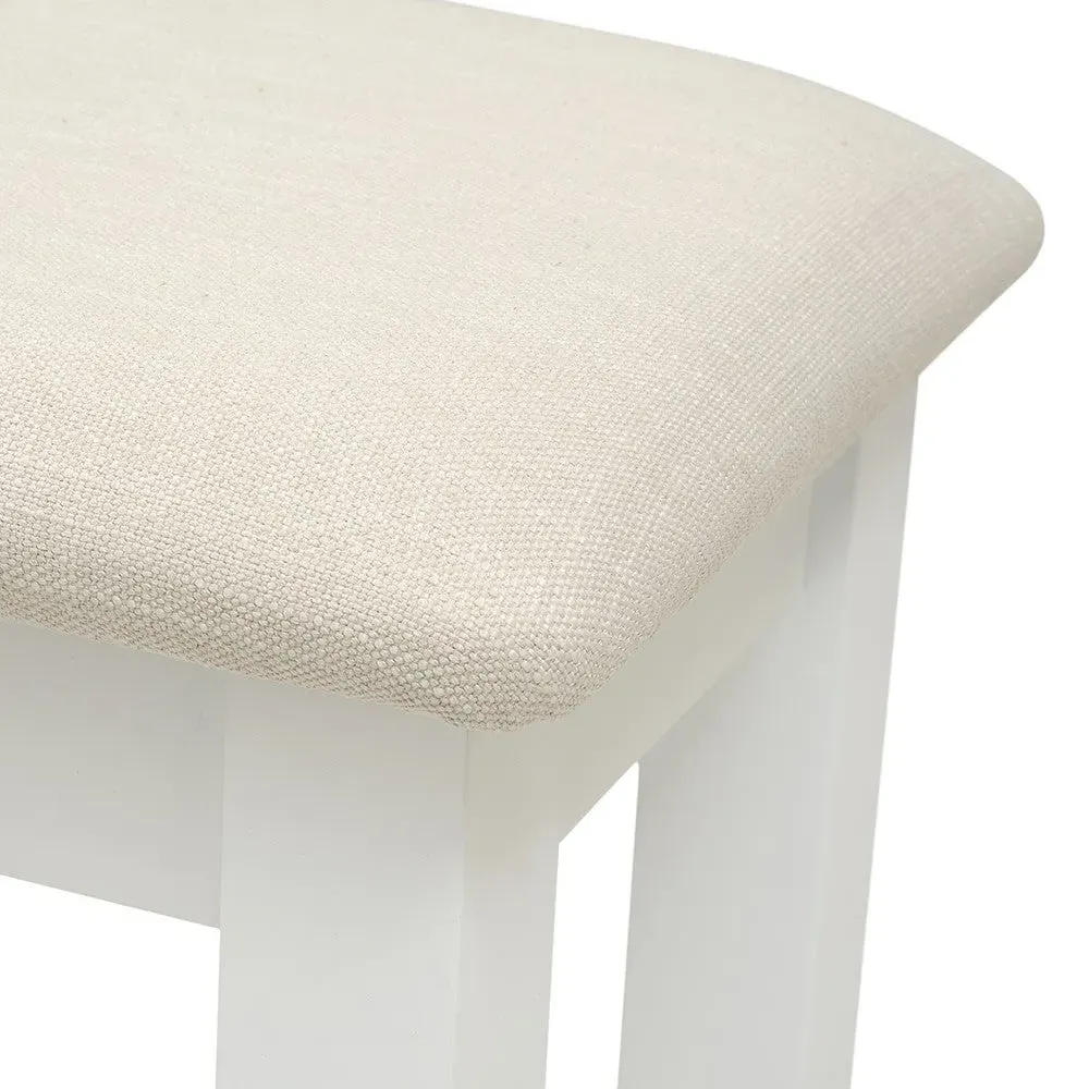 Chester Dressing Table Stool - White