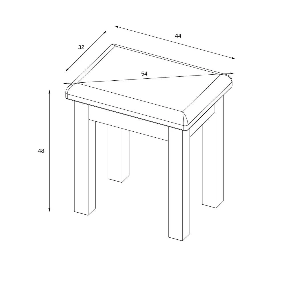 Chester Dressing Table Stool - White