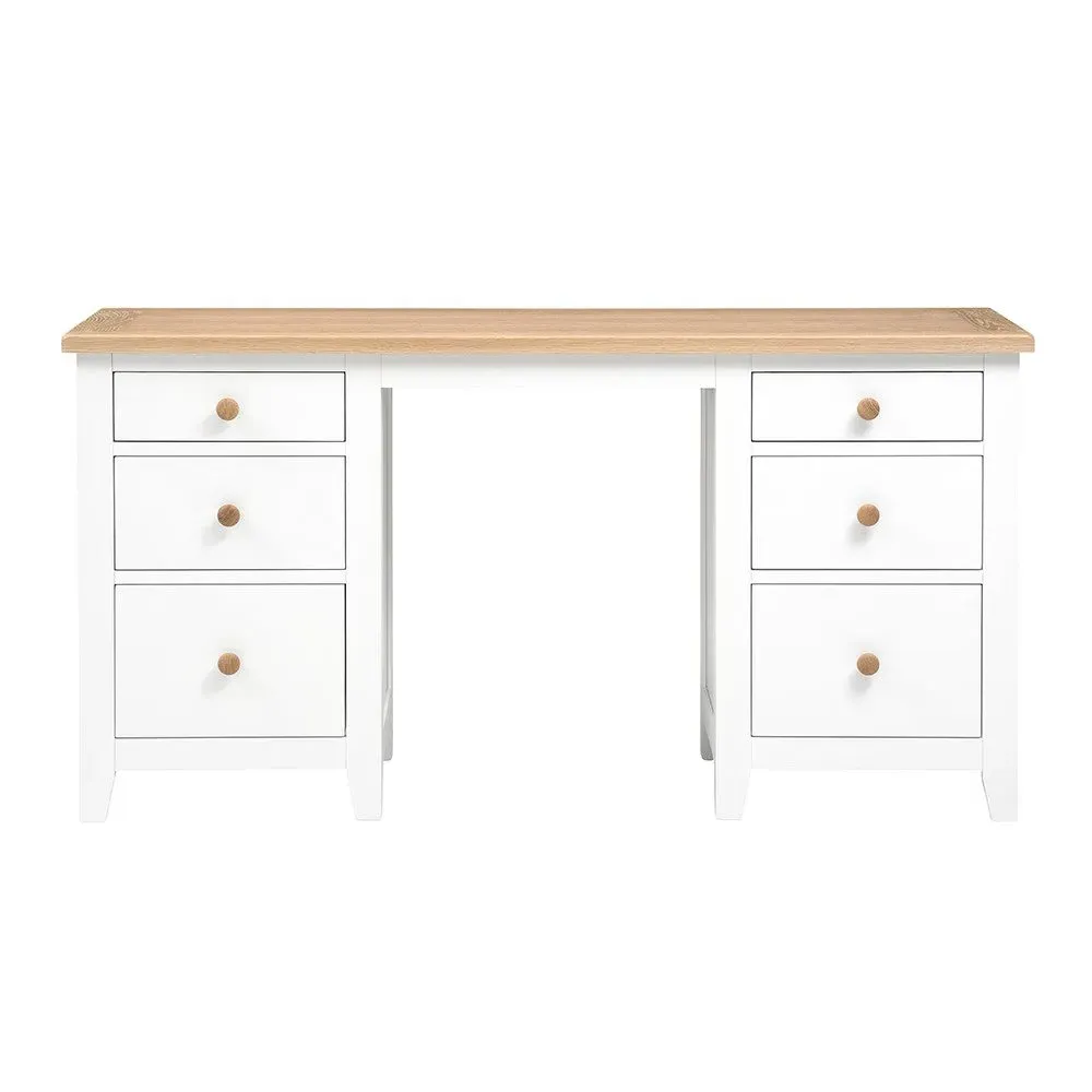 Chester Dressing Table with 6 Drawers - Pure White