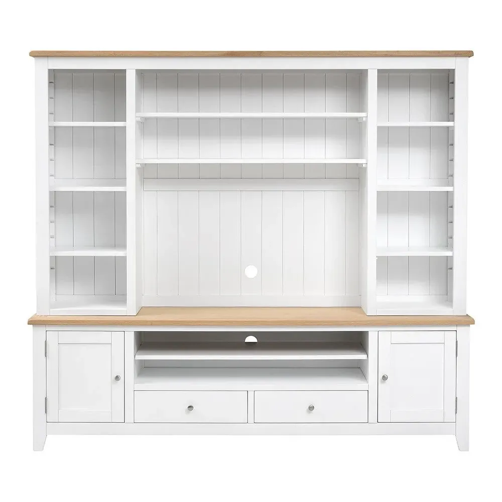 Chester Extra Large TV and Media Storage Unit - White, Oak