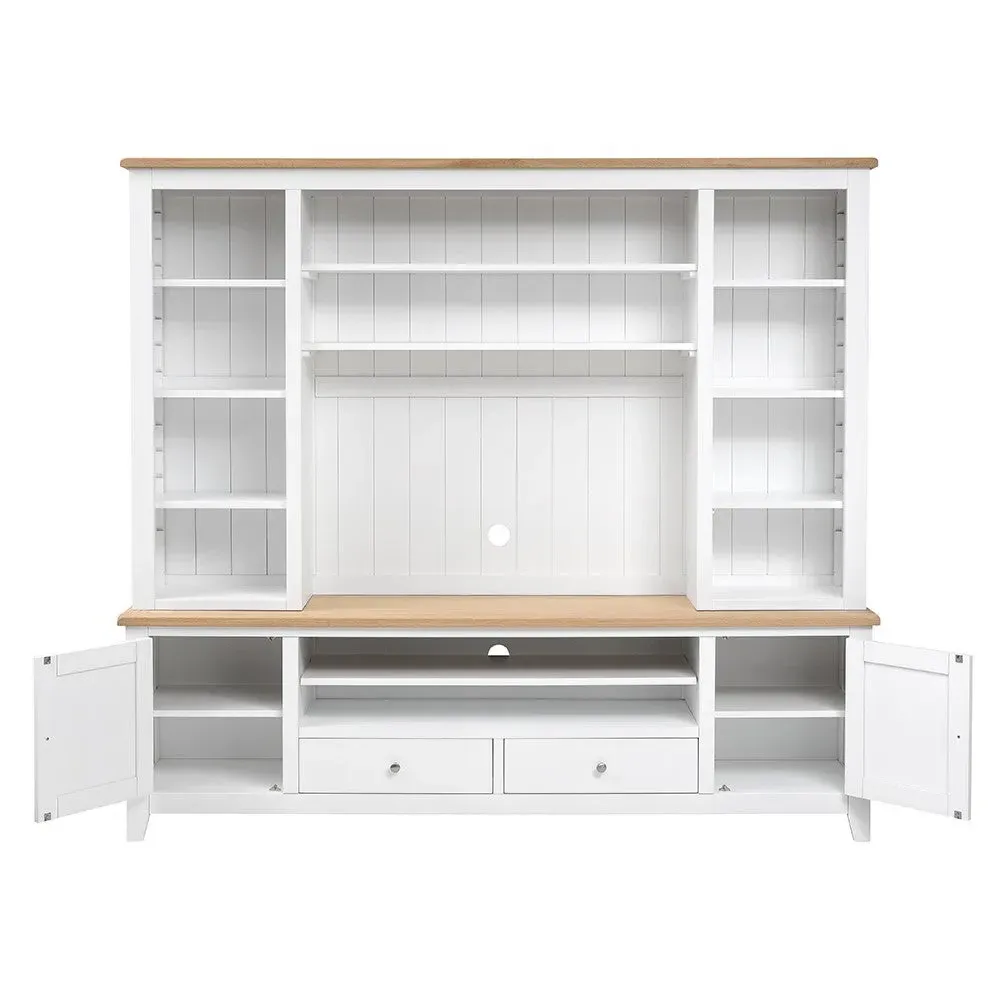 Chester Extra Large TV and Media Storage Unit - White, Oak