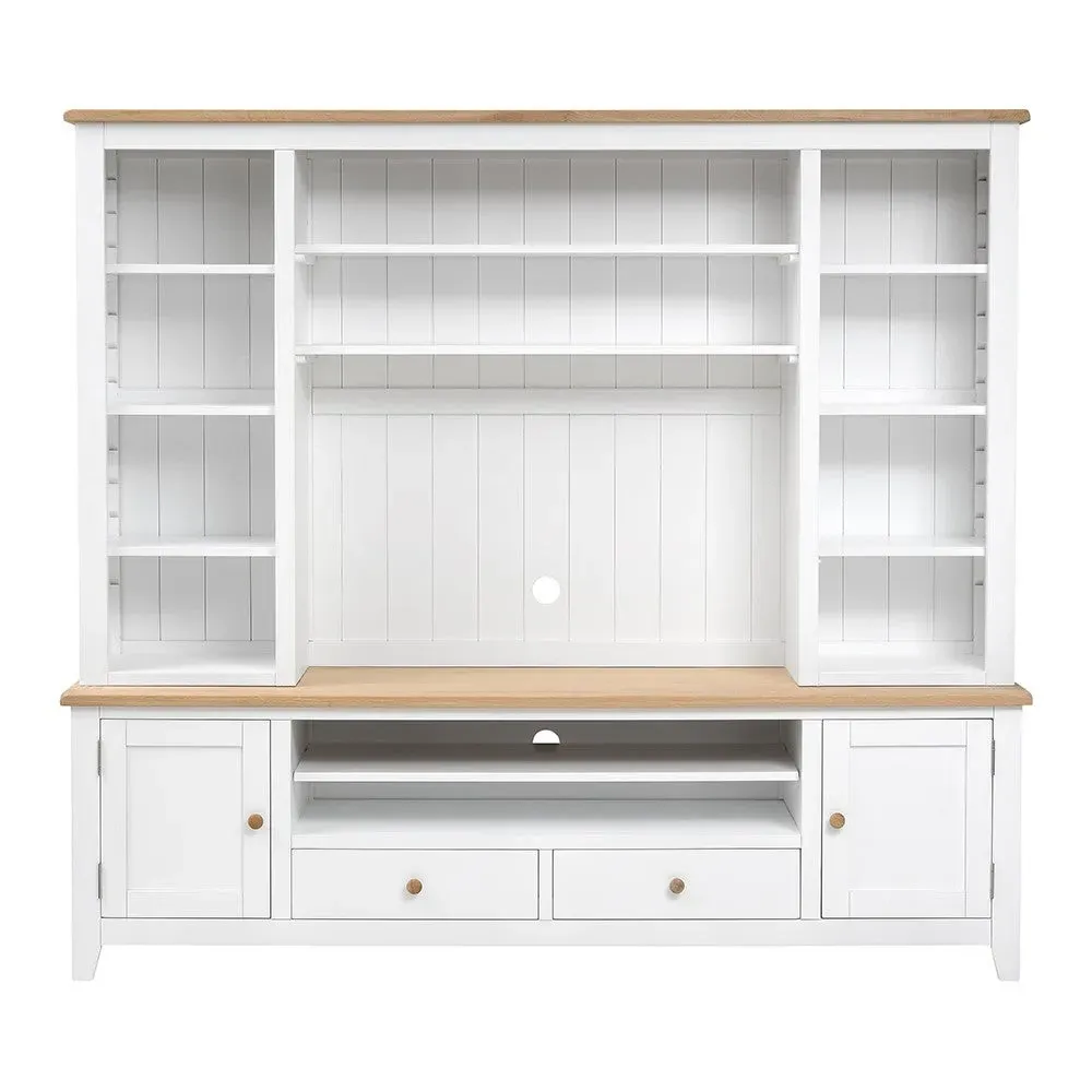 Chester Extra Large TV and Media Storage Unit - White, Oak
