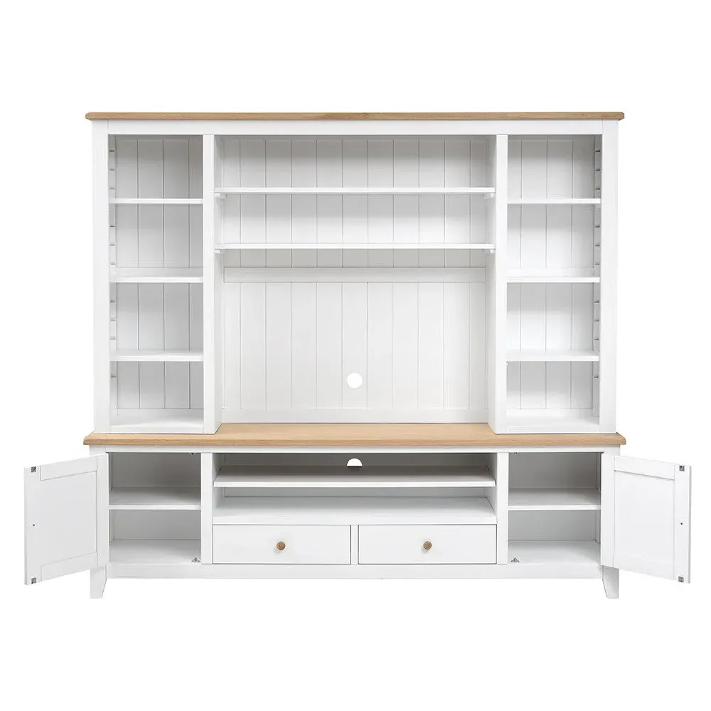 Chester Extra Large TV and Media Storage Unit - White, Oak
