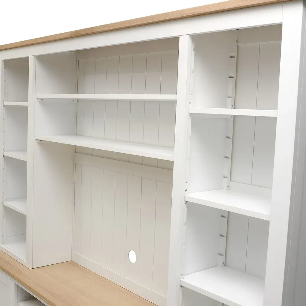 Chester Extra Large TV and Media Storage Unit - White, Oak