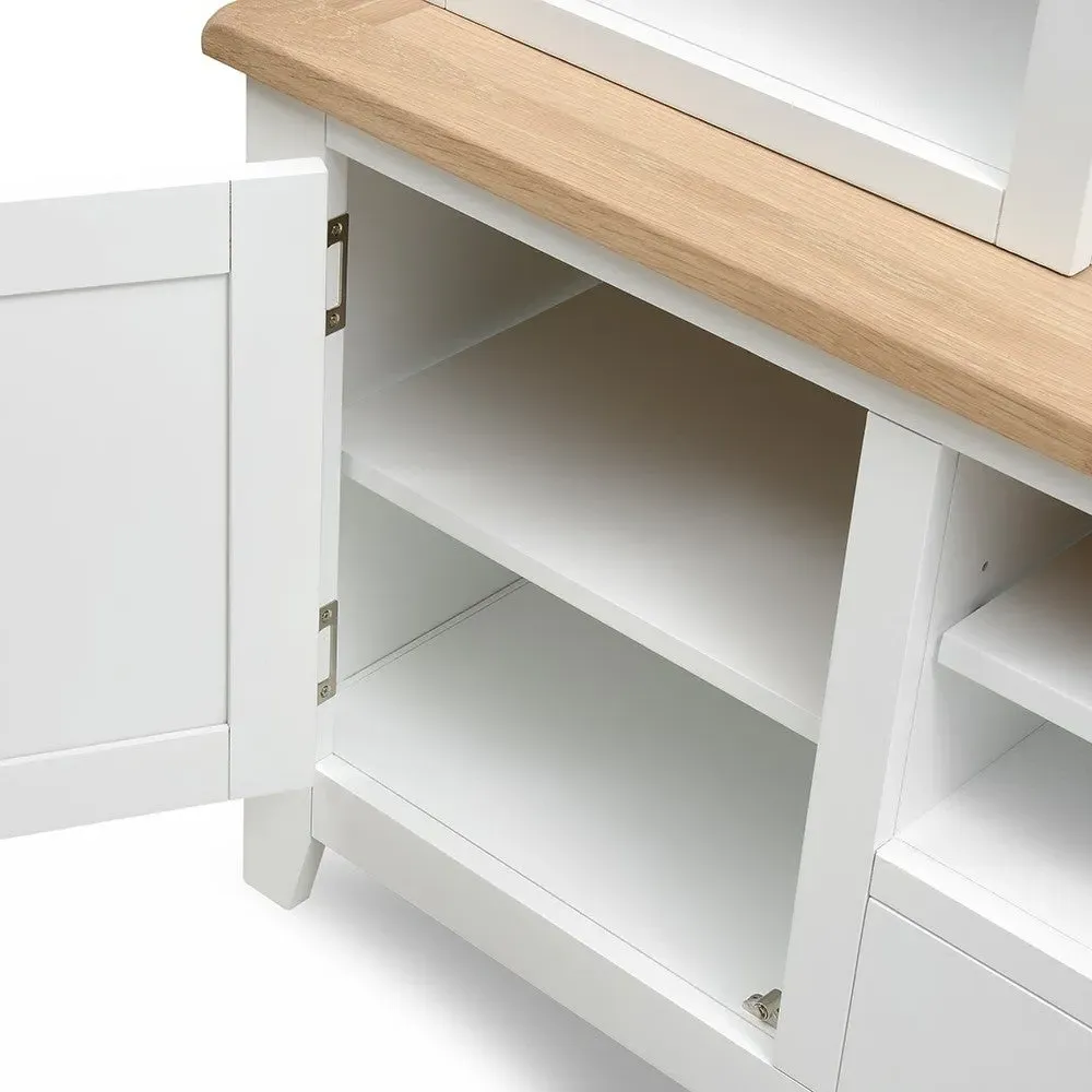 Chester Extra Large TV and Media Storage Unit - White, Oak