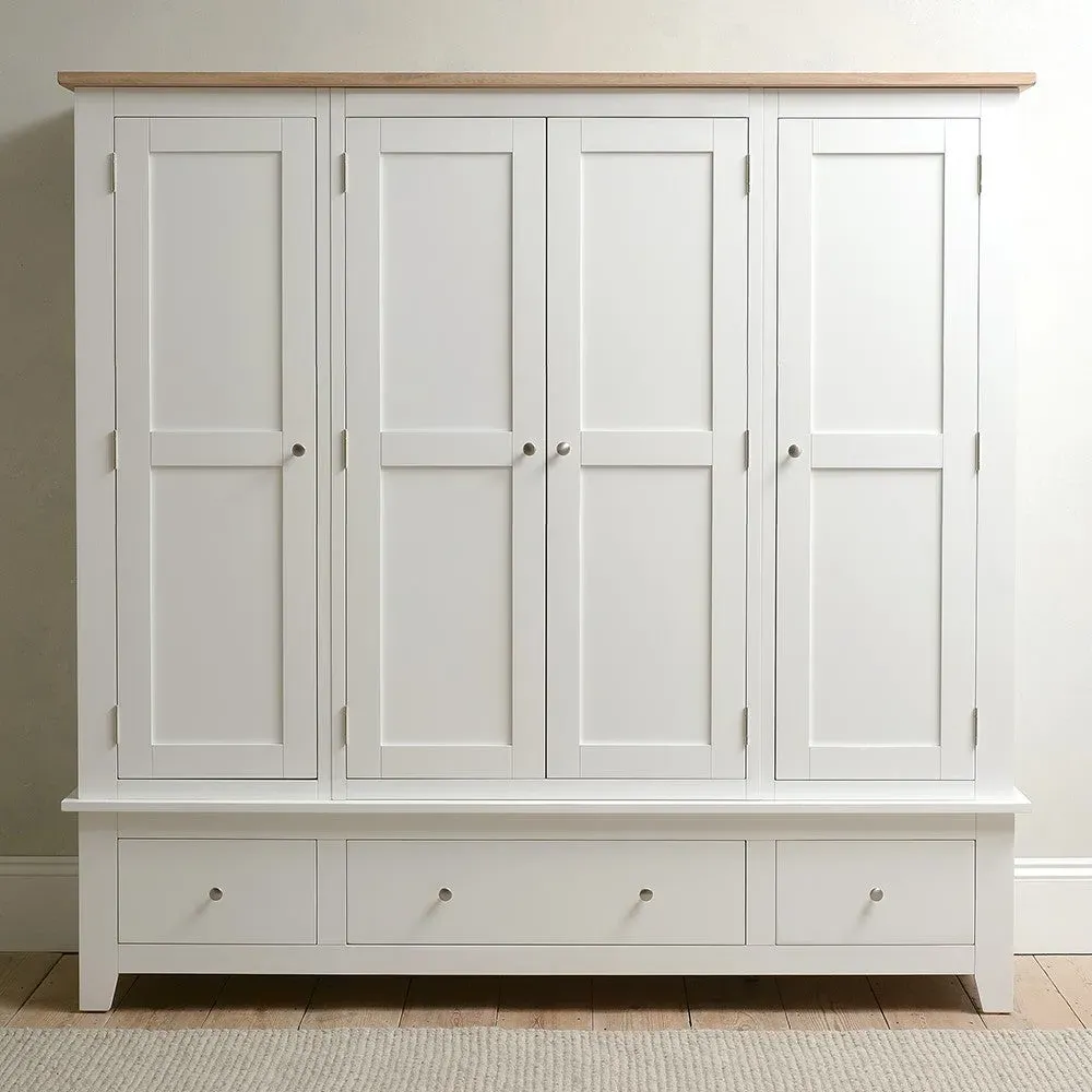 Chester Four Door Wardrobe - Pure White