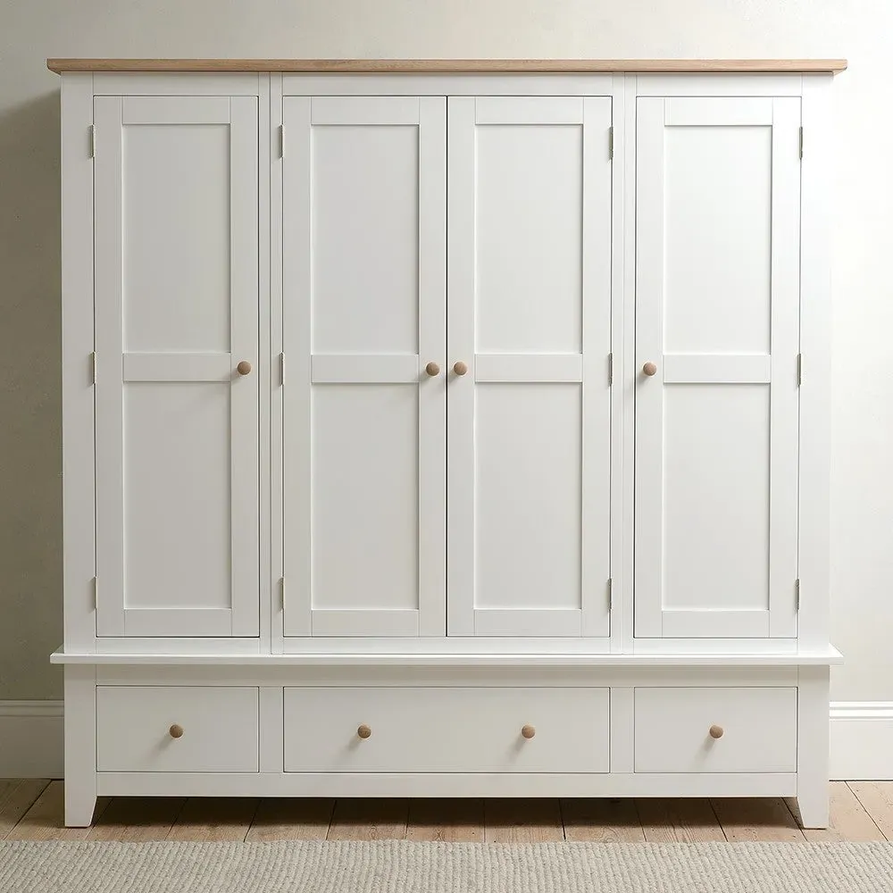 Chester Four Door Wardrobe - Pure White